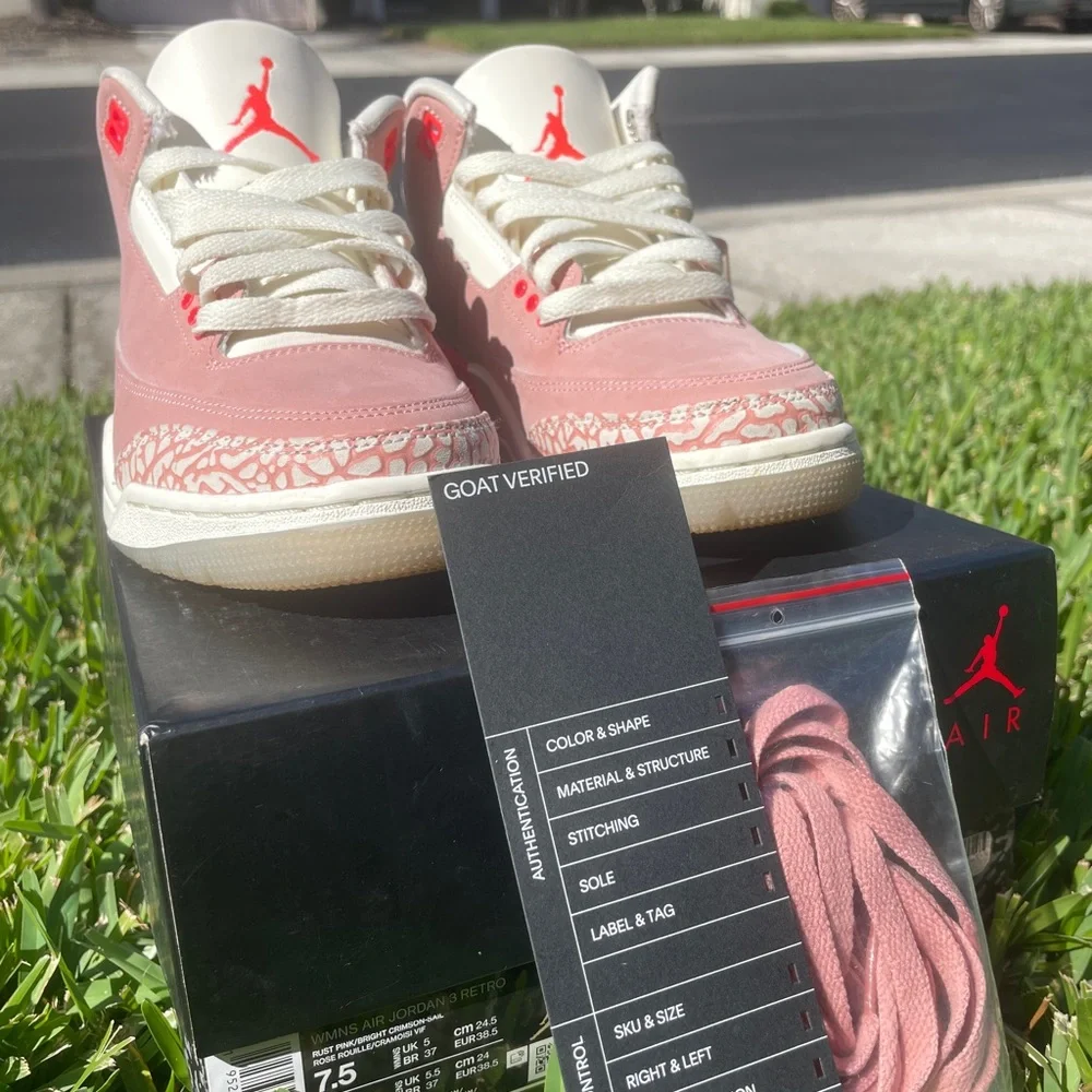 Jordan 3 Retro Pink/White Athletic Shoes